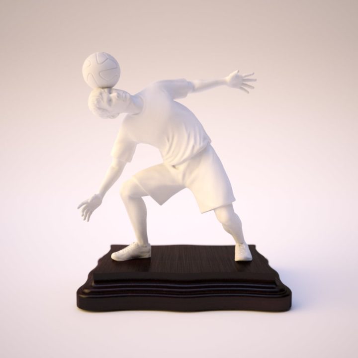 Freestyle Football Head Stall Soccer Sculpture Trophy 3D Model