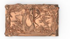 Nude girl and blossom bas relief for CNC 3D Model