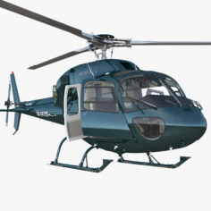 Helicopter Eurocopter AS-355N Rigged 3D Model