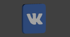 VK logo Icon 3D Model