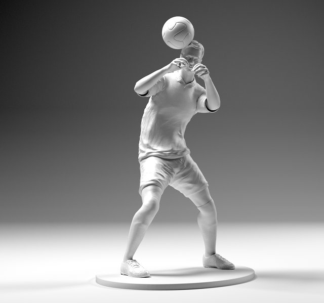 Footballer 02 Headstrike 03 Stl 3D print model 3D Model