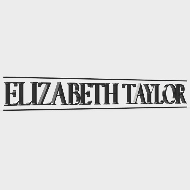 Elizabeth taylor logo 3D Model