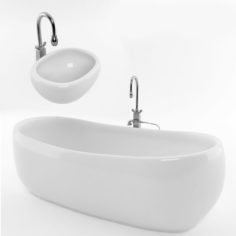 Bathtub and sink 3D Model