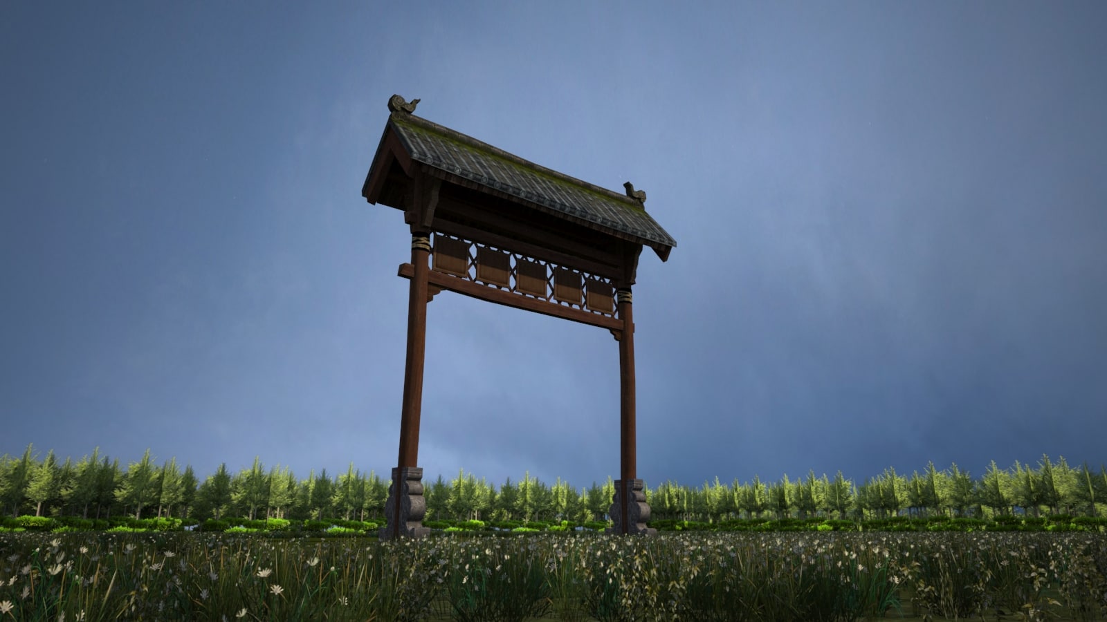 A 3D model of the gate of the ancient building 3D Model