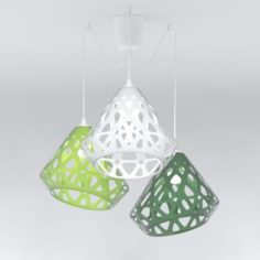 Three-colored chandelier ZAHA LIGHT Free 3D Model
