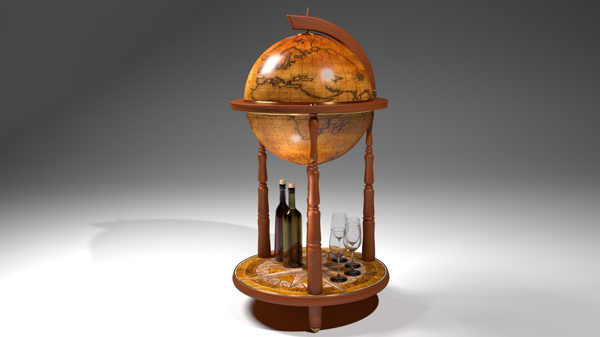 Globe bar 3D 3D Model