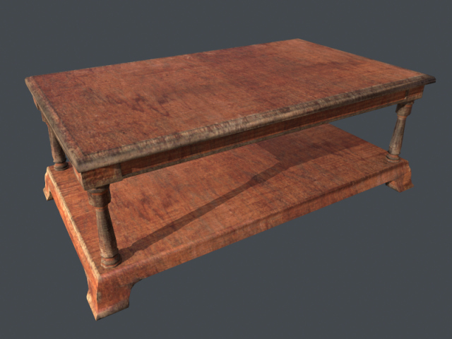 Old wooden table 3D Model