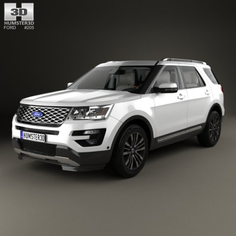 Ford Explorer U502 Platinum with HQ interior 2015 3D Model