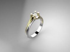 Engagement ring printable ring005 3D Model