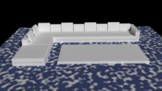 Long couch 3D Model