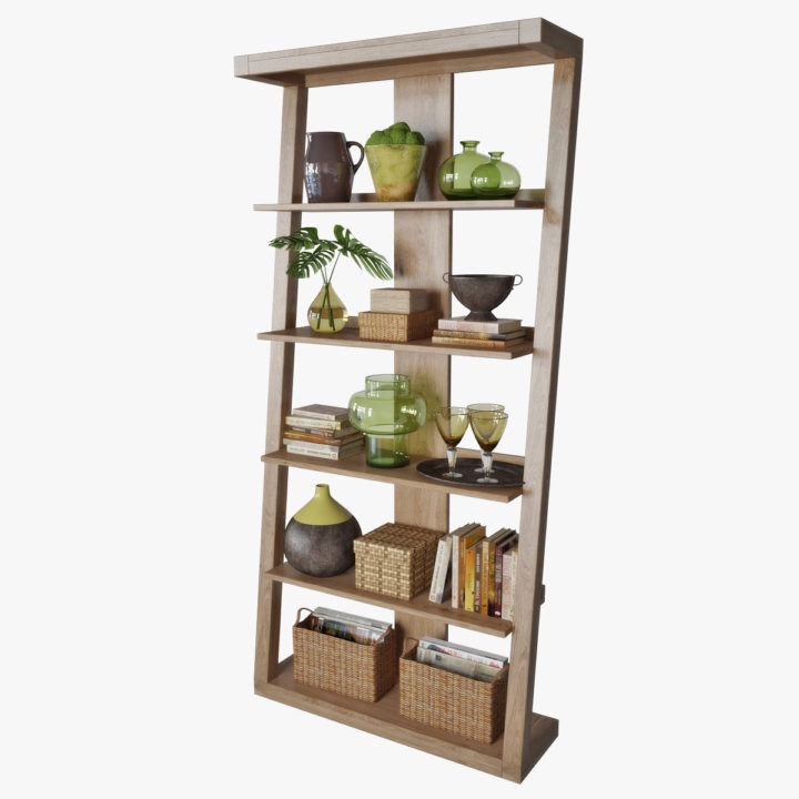 Shelving with decorative set 3D Model