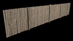 3D Wooden fence 3D Model