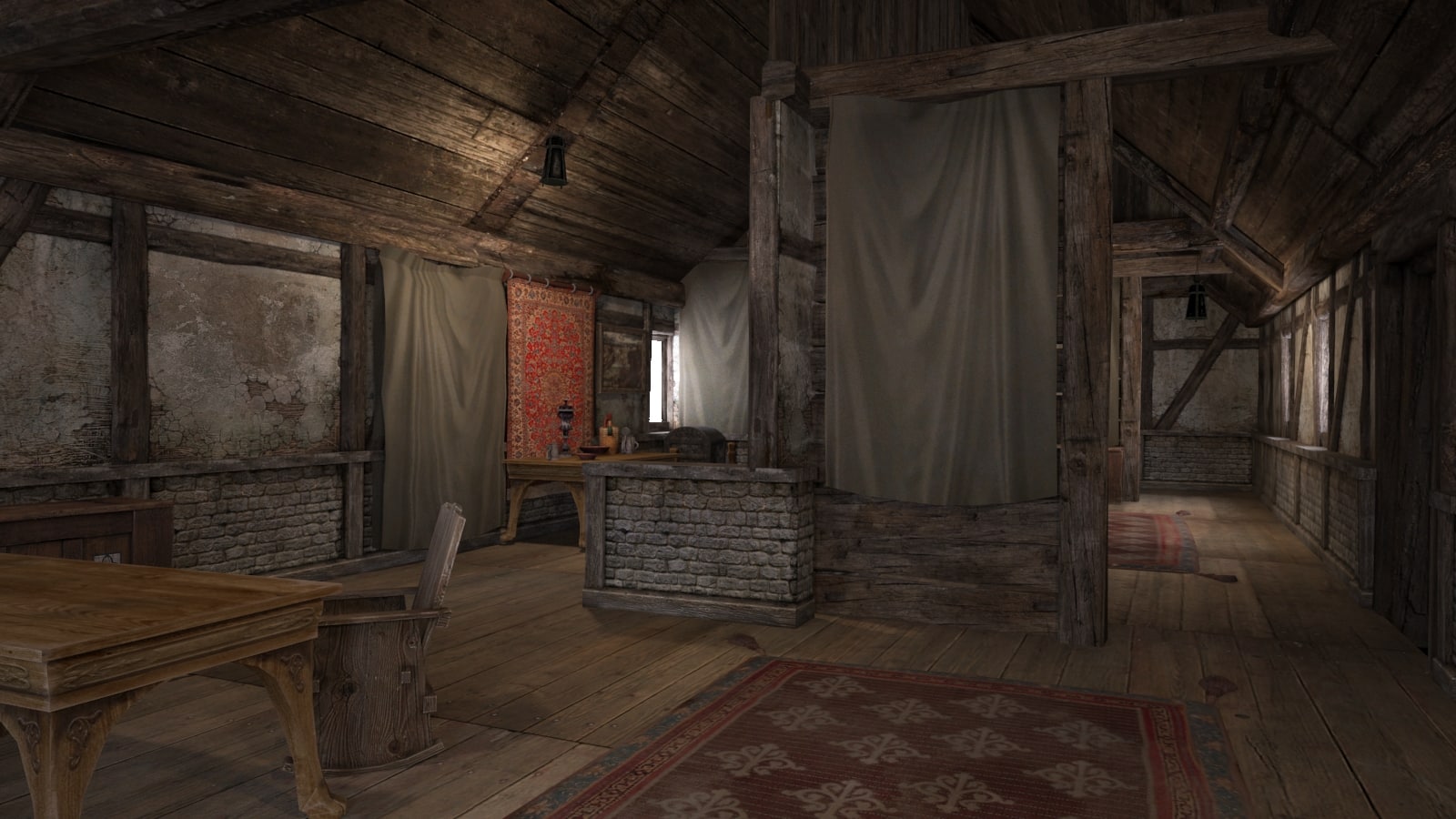 A 3D model of bedroom suite in ancient Europe and the United States 3D Model