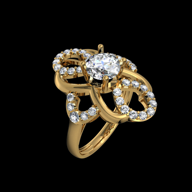 GOLD18K DIAMOND RING 3D Model