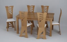 Set of table and chairs 3D Model