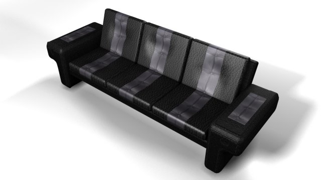 Classic leather sofa Free 3D Model