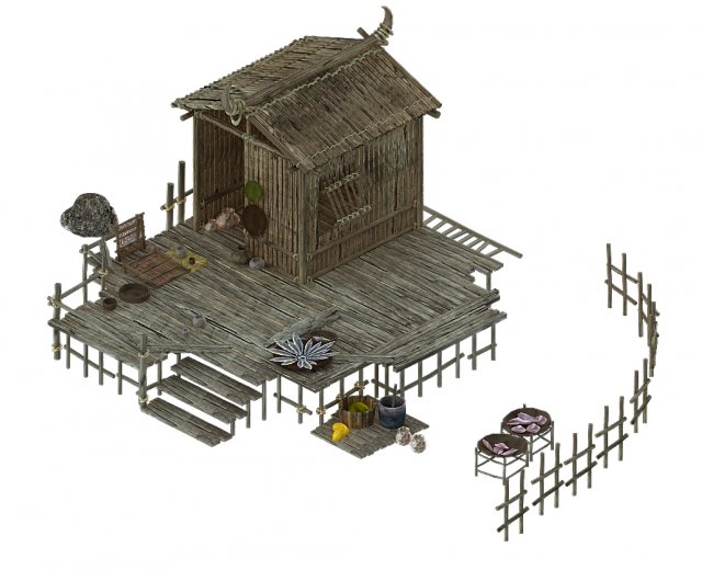 Cangwu Mountain Tribe – Ferry – House 3D Model