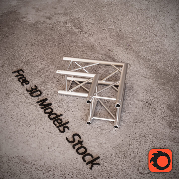 1M Square Truss 90º Union 3D Model