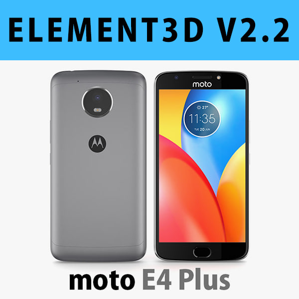 E3D – Motorola Moto E4 Plus Grey 3D model 3D Model