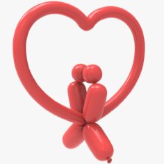 Poodle Heart Balloon 3D Model