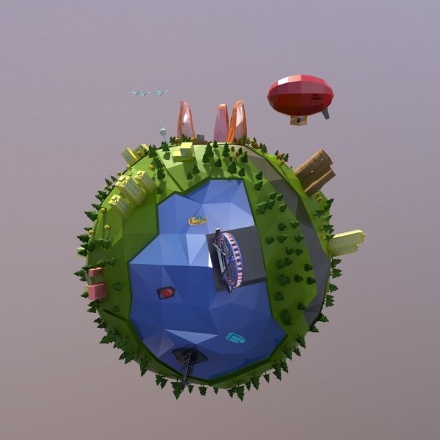 Low poly world 3D Model