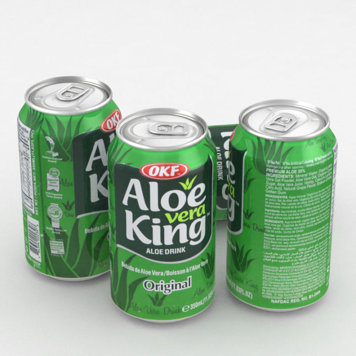 Beverage Can OKF Aloe Vera King 350ml 3D model 3D Model