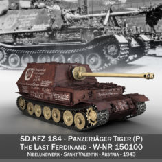 Ferdinand Tank destroyer – Tiger (P) – Last produced vehicle 3D Model