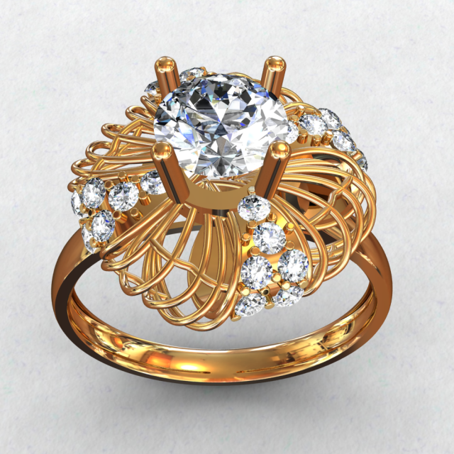 GOLD18K DIAMOND6mm RING 3D Model