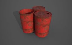 Game-ready Barrels 3D Model