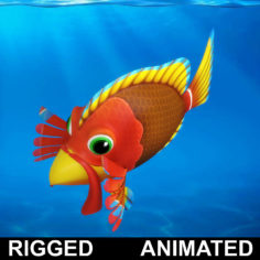 Cartoon fish Rigged Animated 3D Model