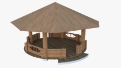 3D model African Native Town Hall 3D Model