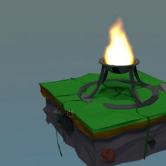 Low Poly Fire Island						 Free 3D Model