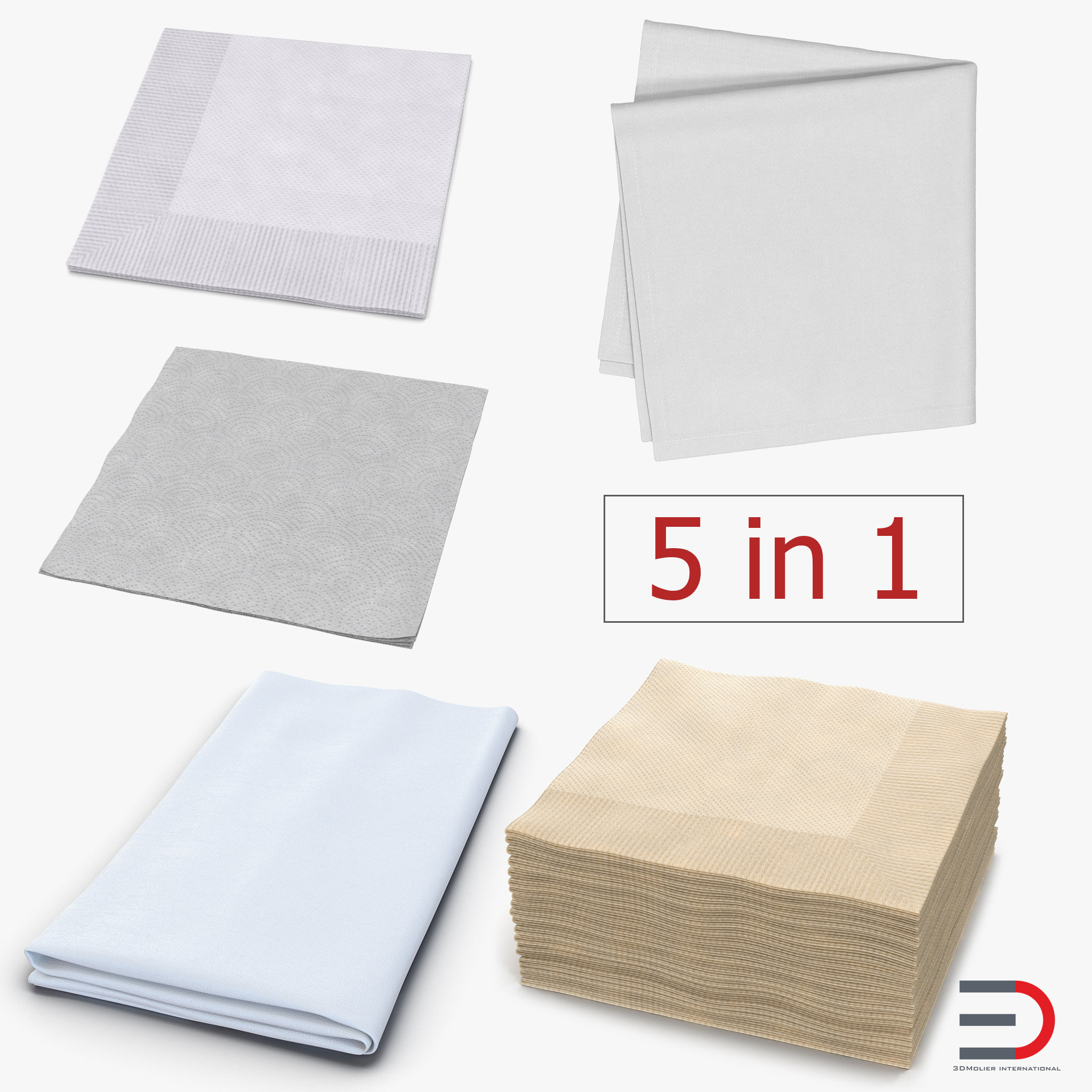 Napkins Collection 2 3D Model