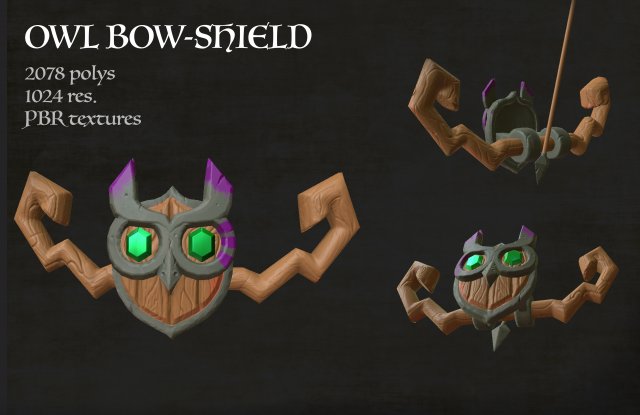 OwlBowShield 3D Model