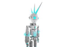 Robot rigged with cables 3D model 3D Model