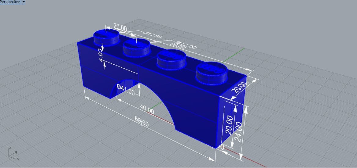 Lego Brick Arch 1×4 Clear Model Printable Orginal Sizes 3D print model 3D Model