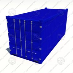 20ft Container Blue 3D Model