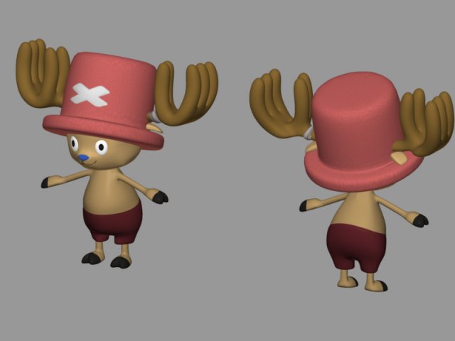 Luffy and Chopper 3d Character 3D Model
