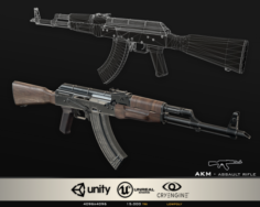 AKM Assault Rifle – Improved AK 47 3D Model