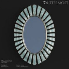 Uttermost Morvoren Blue-Gray Oval Mirror 3D Model