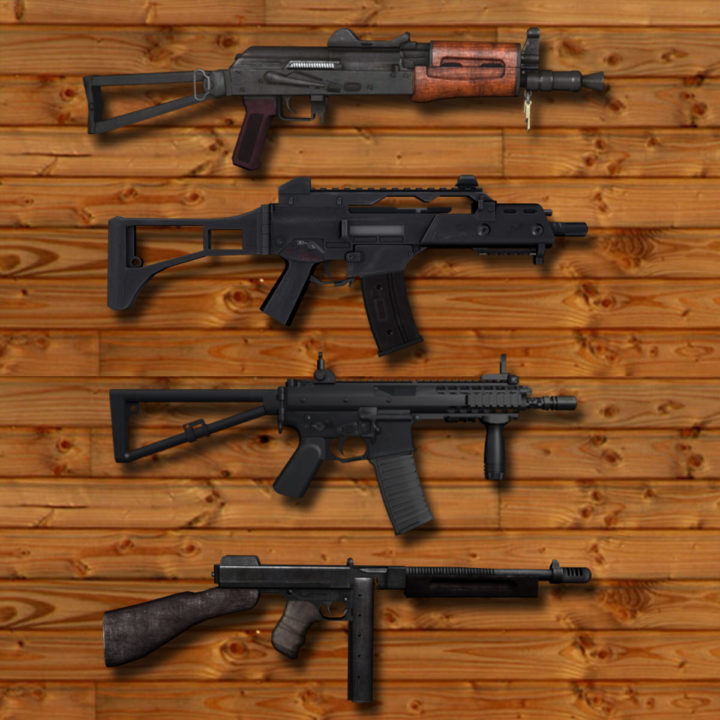 4 high-precision firearms model 3D Model