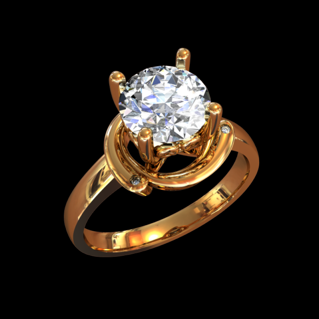 DIAMOND RING GOLD 18K 3D Model