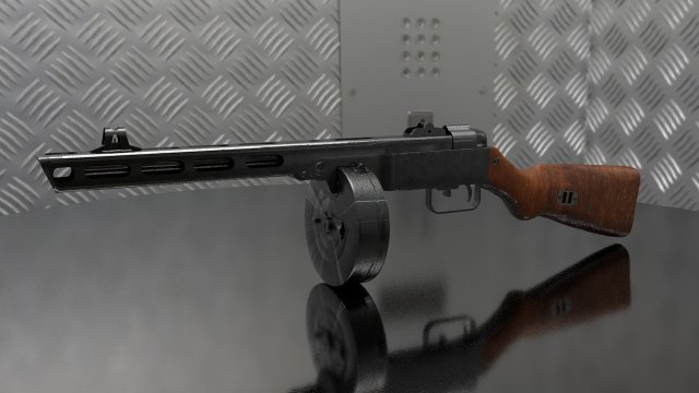 Pistol-Machinegun Shpagina PPSH-41 3D Model