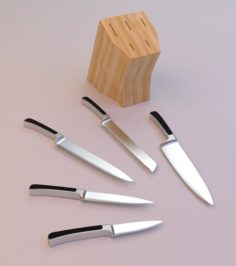 3D Knife Set model 3D Model