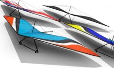 Hang Gliding Set – 4 Different Designs Included Low Poly Easy Management hang glide 3D Model