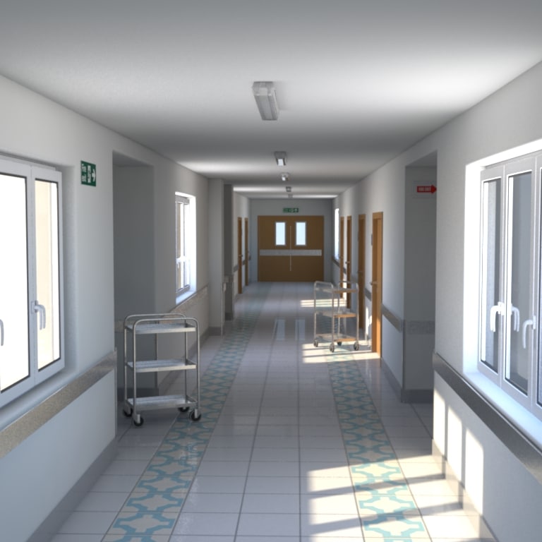 Hospital corridor 3D Model