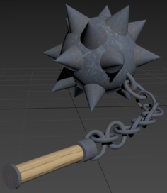 One-handed flail weapon 3D Model