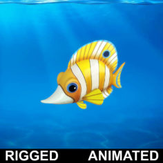 Cartoon Fish Rigged Animated 3D Model