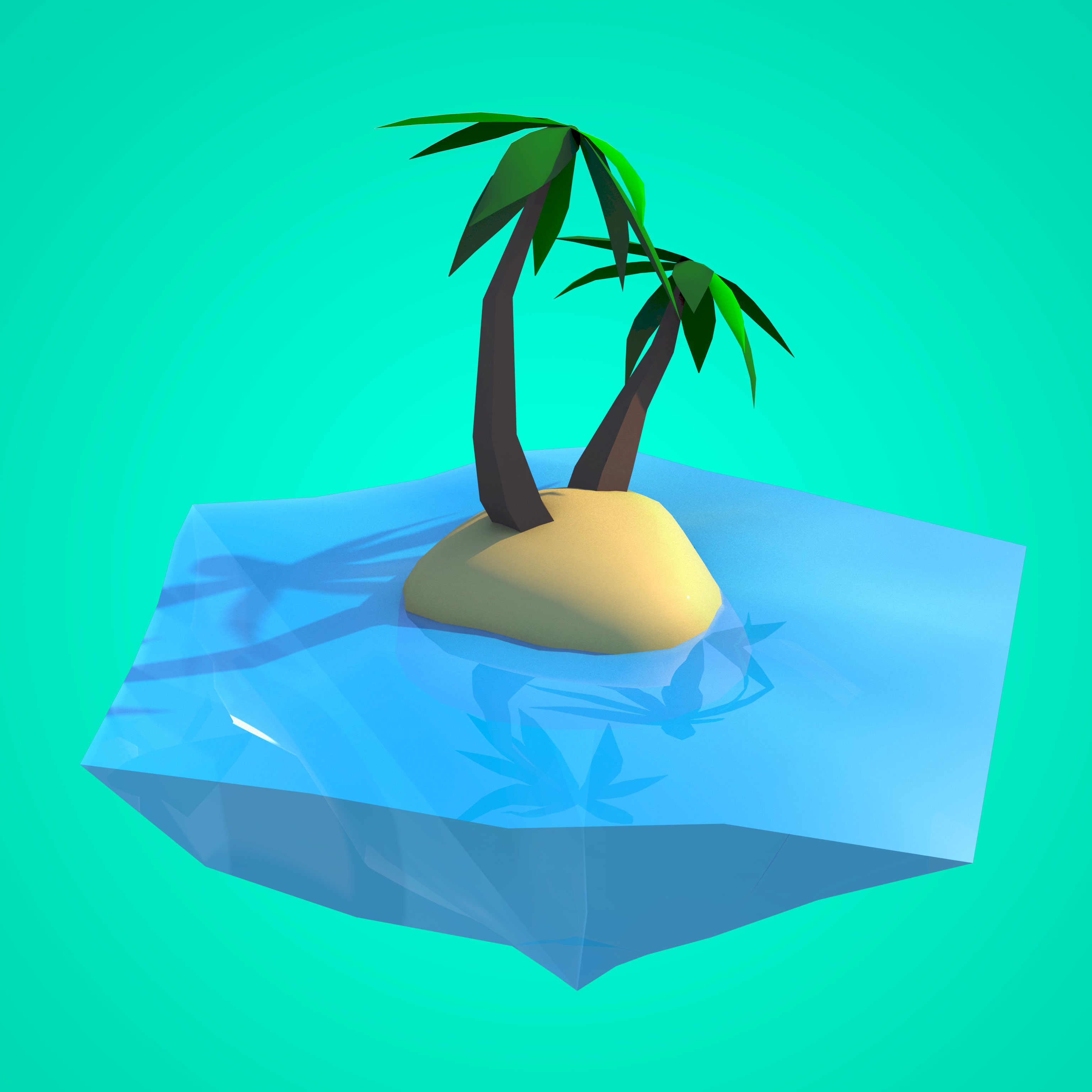 3d islands. Остров 3д модель. Кокос 3д. Low Poly остров. Лоу Поли пляж.