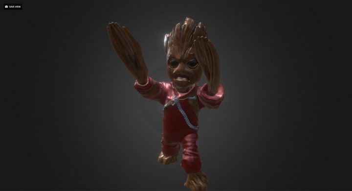 BABY GROOT W RAVAGER CLOTHES for 3DPRINTING 3D Model